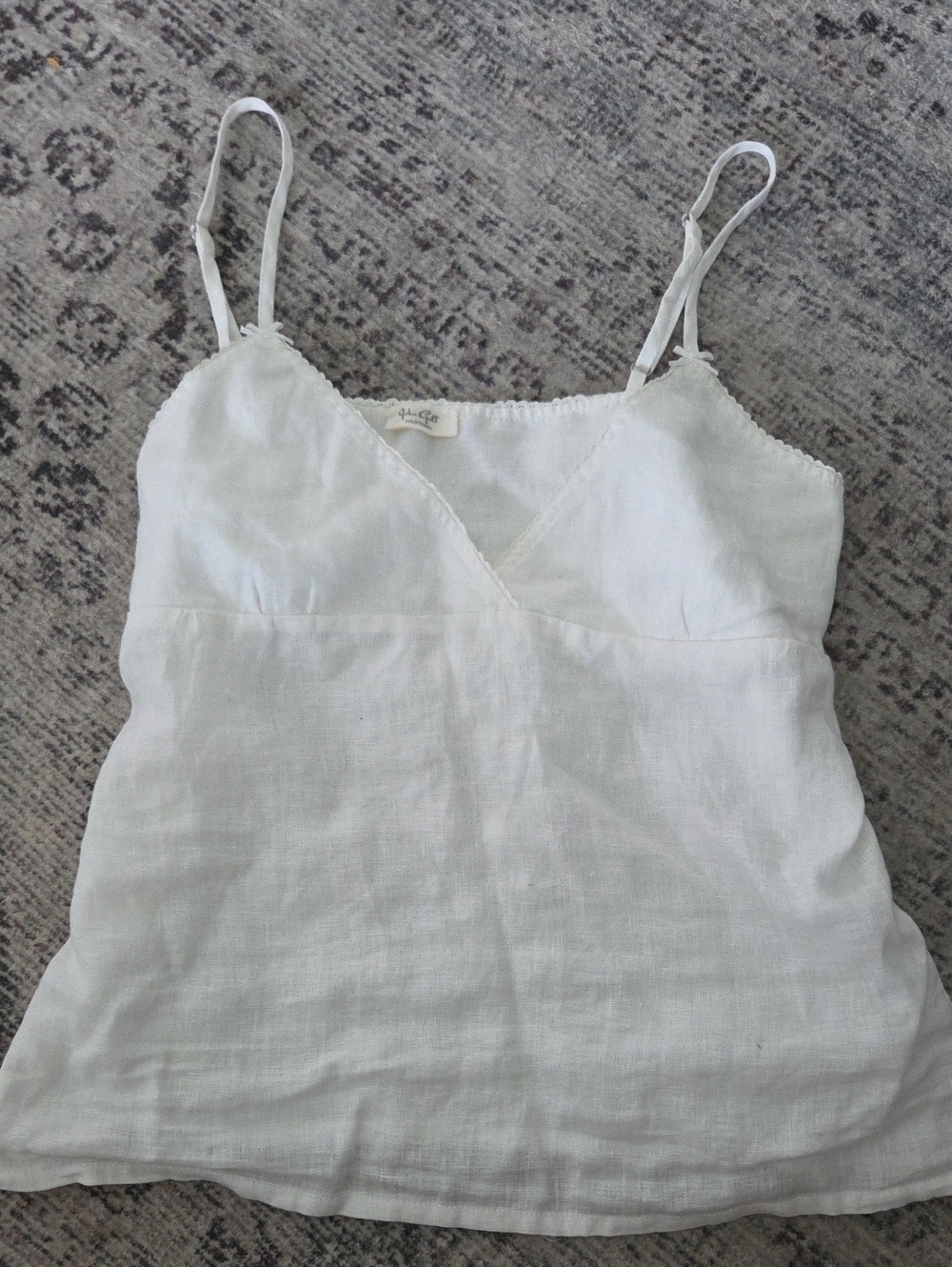 Brandy Melville White Linen Camisole with V-Neck